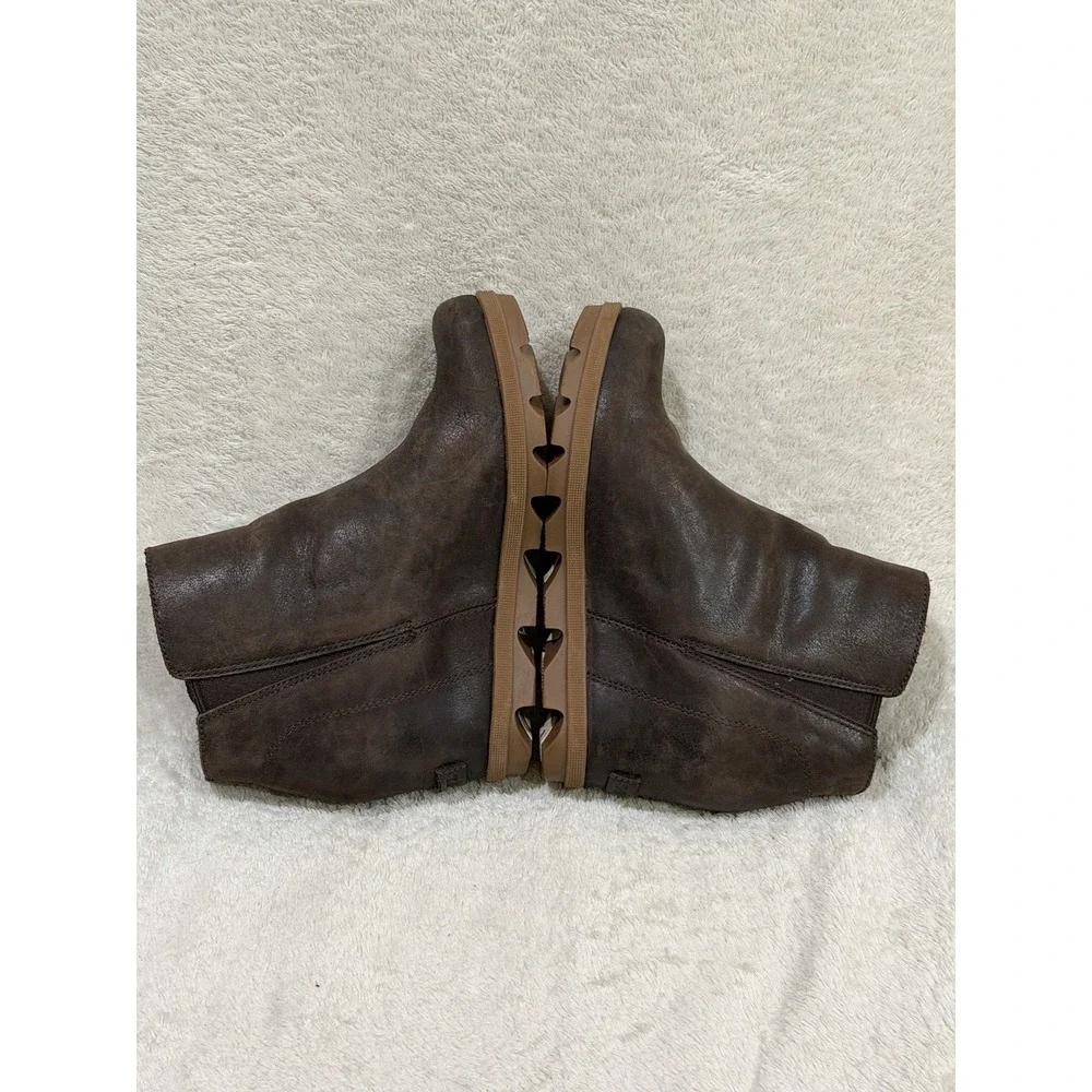 Sorel Joan of Arctic Wedge Zipper Boots Womens 8 Chocolate Brown NL3766-205